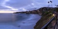 Dark clouds over DiverÃ¢â¬â¢s Cove in Laguna Beach Royalty Free Stock Photo